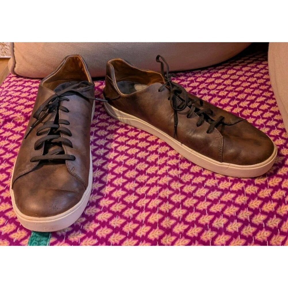 OluKai Lae'Ahi Li 'Ili Mens 13 Dark Brown Casual Leather Sneakers - 10455-6363